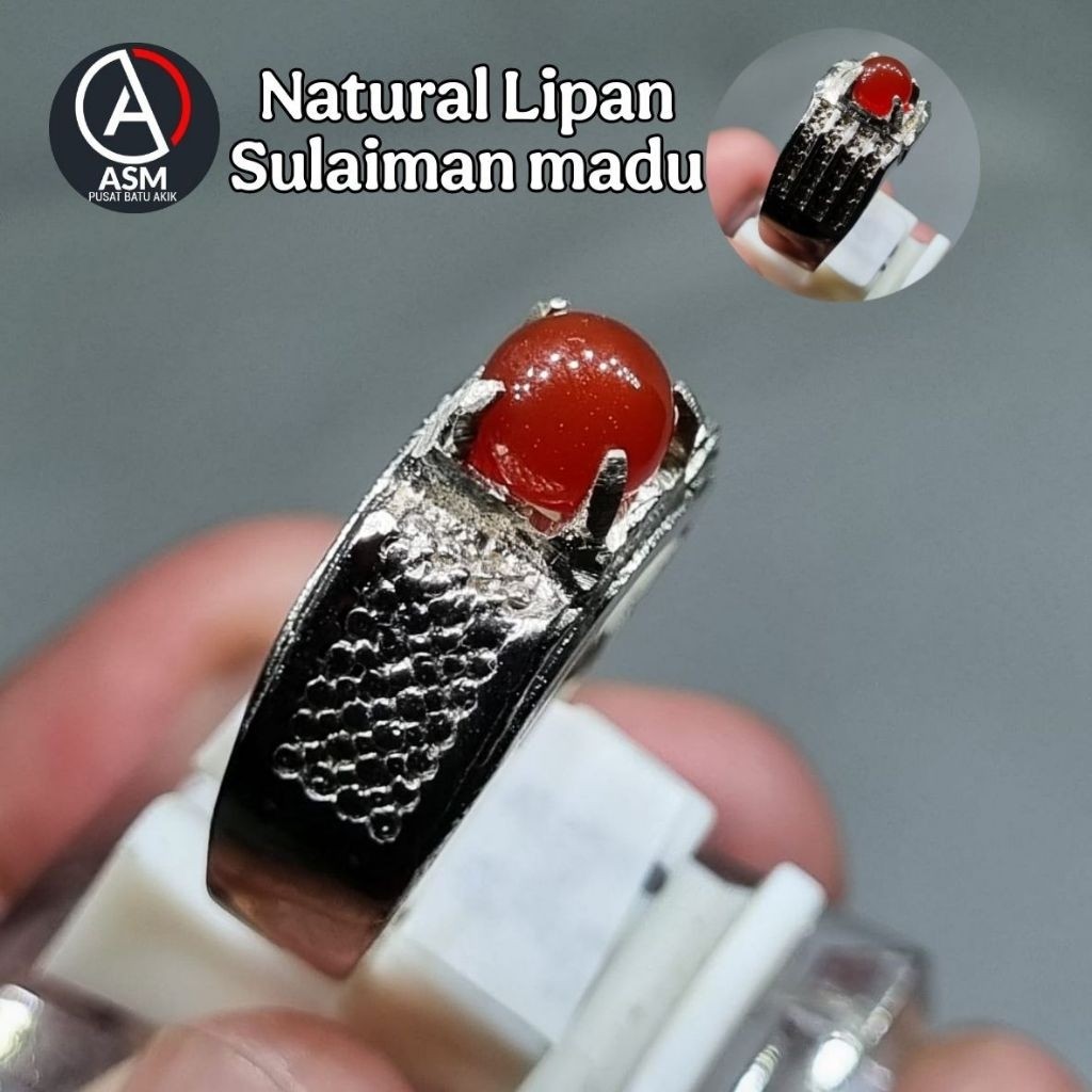 Natural Sulaiman madu dim 5-6 mm / Cincin batu akik Natural pria wanita