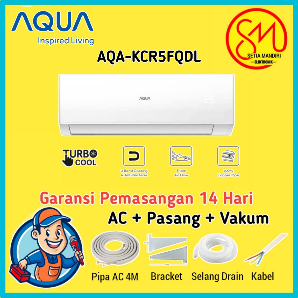 AD AC AQUA AQA-KCR5AHP/AHQ /AQA-KCR5FQDL/AQA-KCR5FQAL 1/2 PK GARANSI RESMI