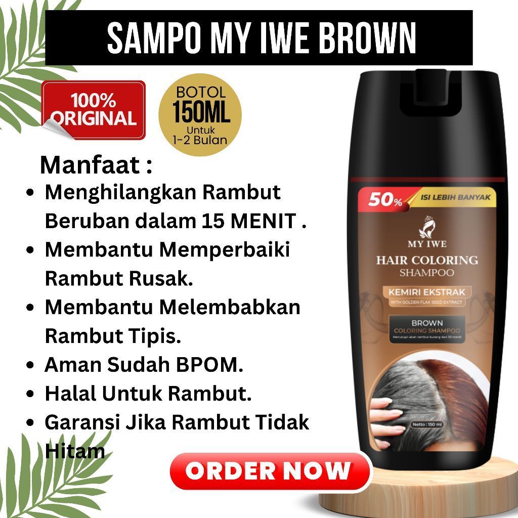 My iwe Hair Coloring Shampo Penghilang Uban - BROWN