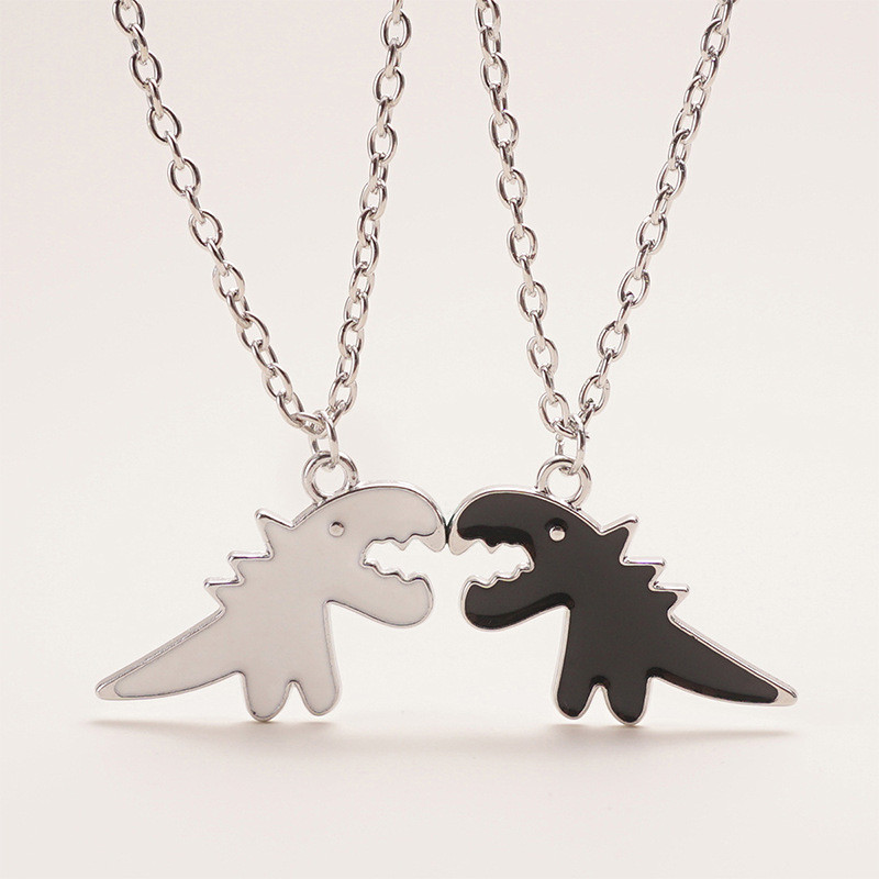 Anime teman baik persahabatan liontin kalung pria dan wanita lucu kartun hewan dinosaurus liontin pa