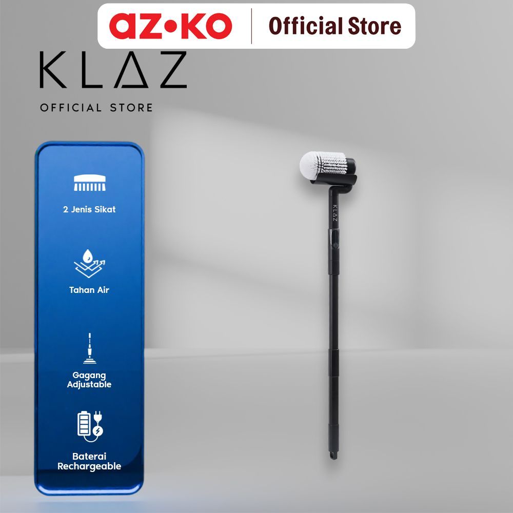 AZKO Klaz Sikat Pembersih Elektrik - Hitam Electric Cleaning Brush Sikat Pembersih Tanpa Kabel Perab