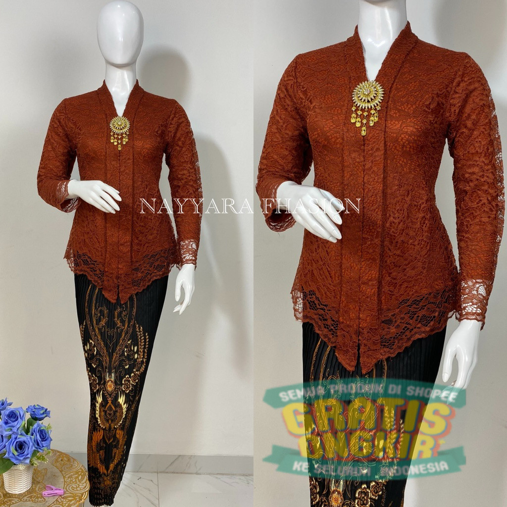 Kebaya Kartini Termurah /Modren Kebaya Floy /Set Kebaya Encim /Set Kebaya Kondangan Wisuda /Kebaya/ 