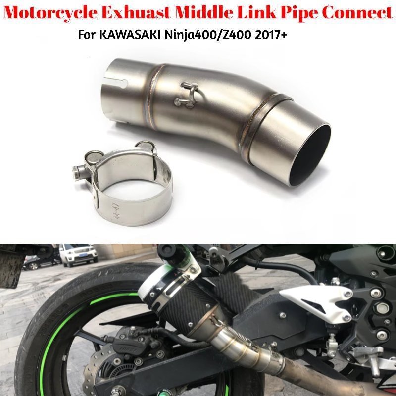 For Kawasaki Ninja400 Z400 2017-2024 Motorcycle Exhuast Middle Link Pipe Connect 51mm Motorcycle Esc