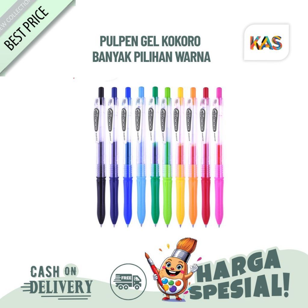 Zebra Kokoro Pulpen Gel/Pena Gel/Kokoro Pen Gel Warna Warni Satuan