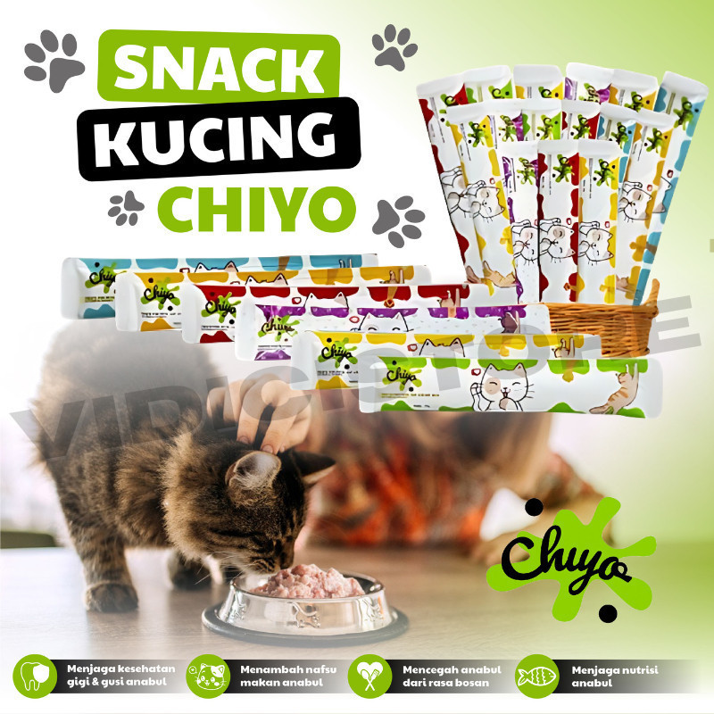 Cemilan Kucing CHIYO Snack Kucing Makanan Basah Kucing Cemilan Kucing Snack
