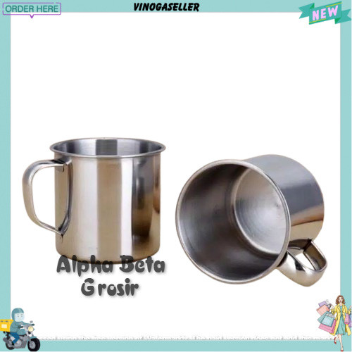 MUG GELAS KOPI MURAH / MUG GELAS KOPI STAINLESS / CANGKIR KOPI STAINLESS VNG