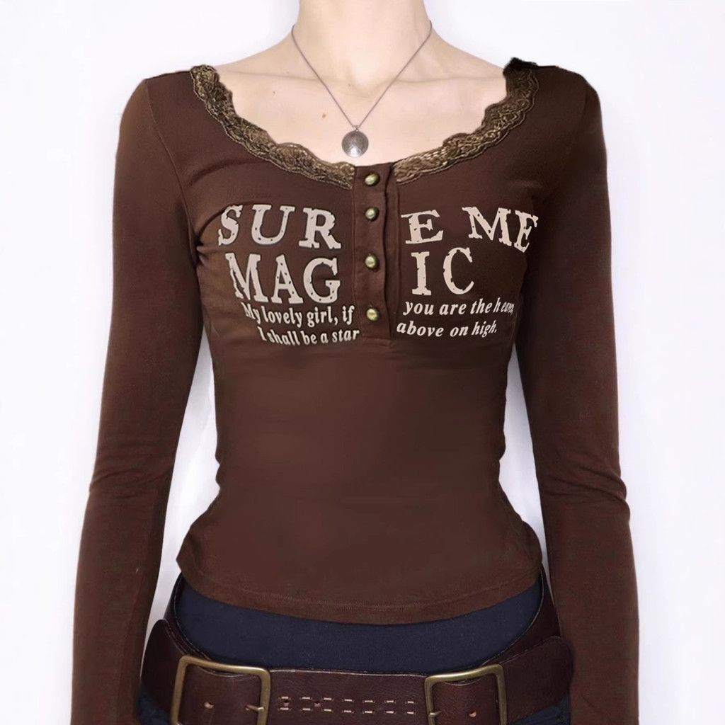 MODIS Atasan Kaos Crew Neck Wanita Lengan Panjang