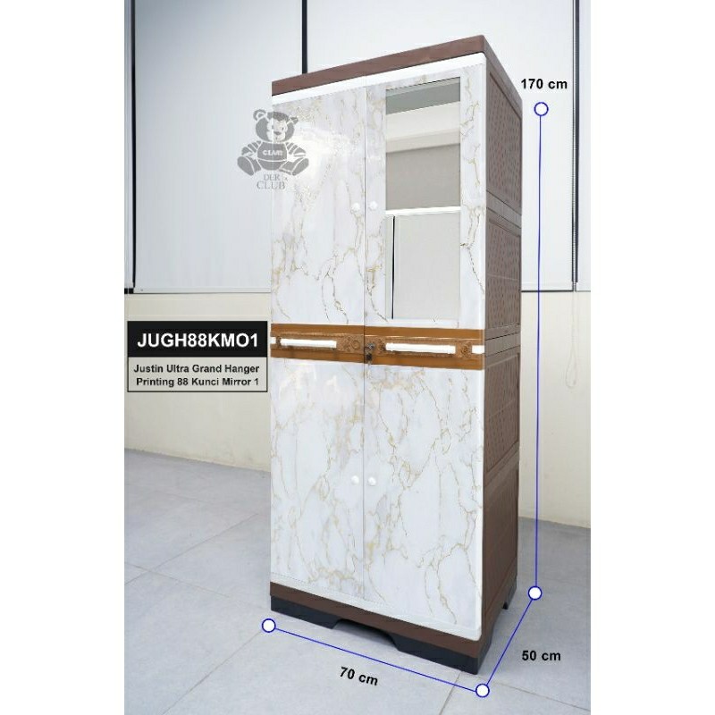 CLUB LEMARI PLASTIK JUMBO JUSTIN ULTRA GRAND HANGER KACA JUGH/ LEMARI PLASTIK JUGH