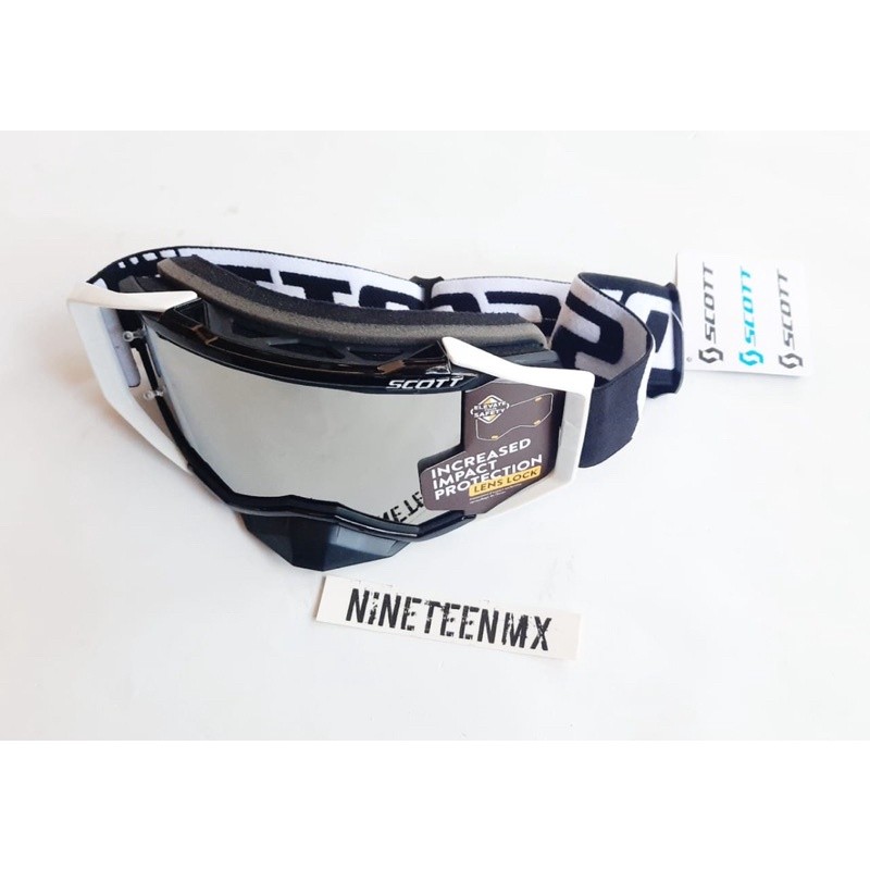 (wow05) GOGGLE CROSS SCOTT PUTIH HITAM FULLSET
