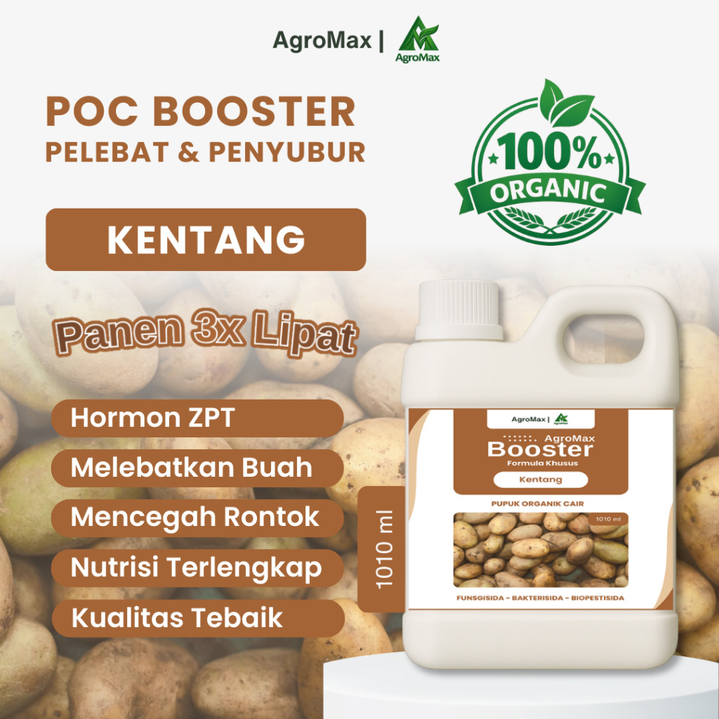Pupuk Organik Cair Booster Kentang - POC dan ZPT Perangsang Umbi dan Penguat Akar, Membantu Umbi Leb