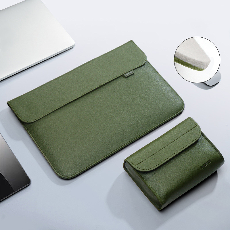 Pu Leather Laptop Bag Sleeve Bag Case For Macbook Air Pro 13 16 Notebook Cover For Xiaomi Huawei Del