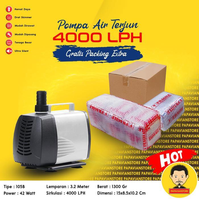 Pompa Mesin Air Filter Celup Air Terjun Mancur Kolam Aquarium Pump - 4000L 3.2M 42W