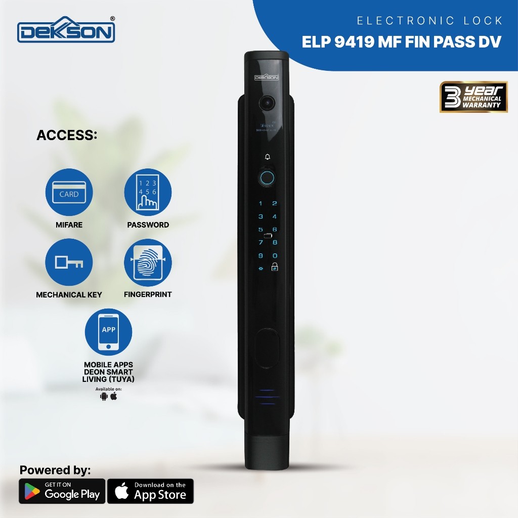 DEKKSON Electronic Lock Kunci Digital ELP 9419 MF FIN PASS DV