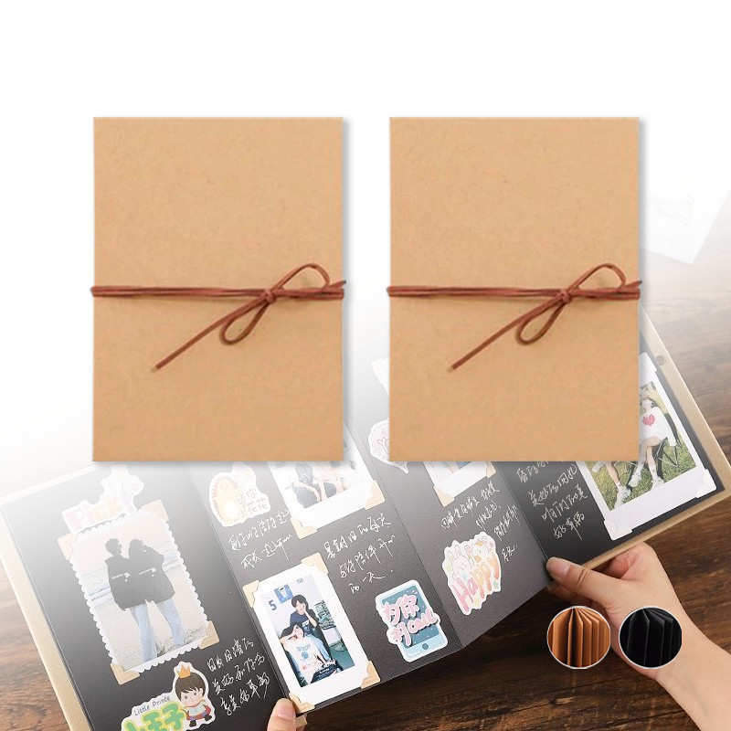 5/8inch Buku Foto Scrapbook Lipat DIY - Album Polaroid Photocard Album Polos Hitam Custom Scrapbook