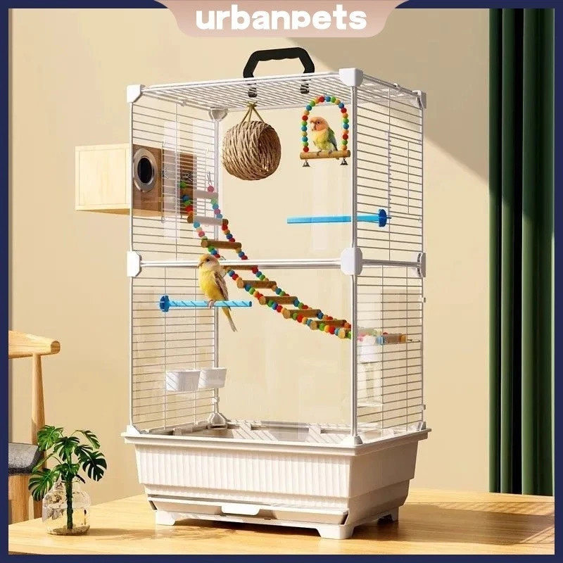 Sangkar Burung Kecil Kandang Tiang Besi Ruji Hitam untuk Burung Pleci Prenjak