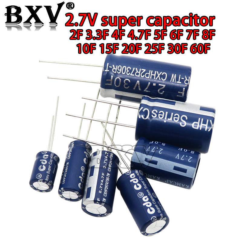 2PCS Super Capacitor Farad Capacitor New 2.7V  2F 3.3F 4F 4.7F 5F 6F 7F 8F 10F 15F 20F 25F 30F 60F