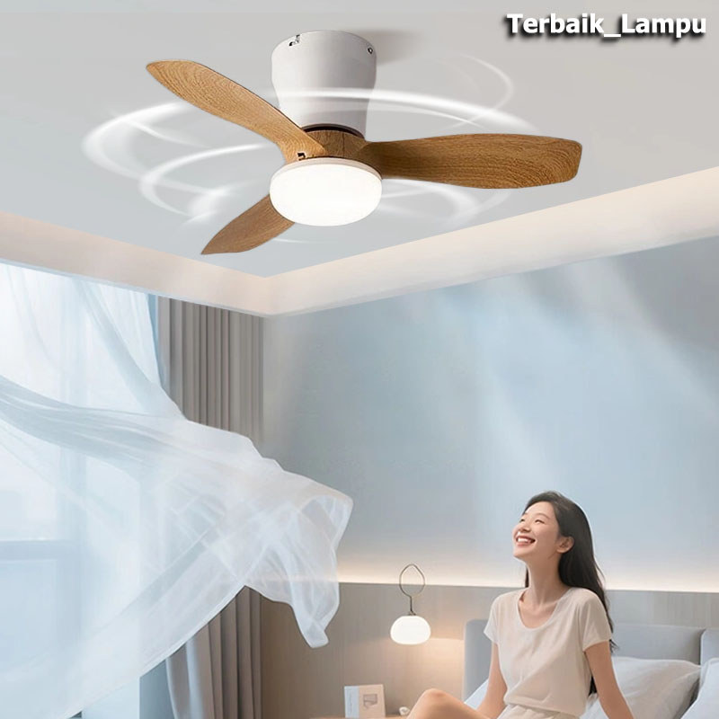 Terbaik_Lampu Kipas Angin Gantung Plafon Kipas langit-langit Baling Hias Nordik Dengan Remote Contro