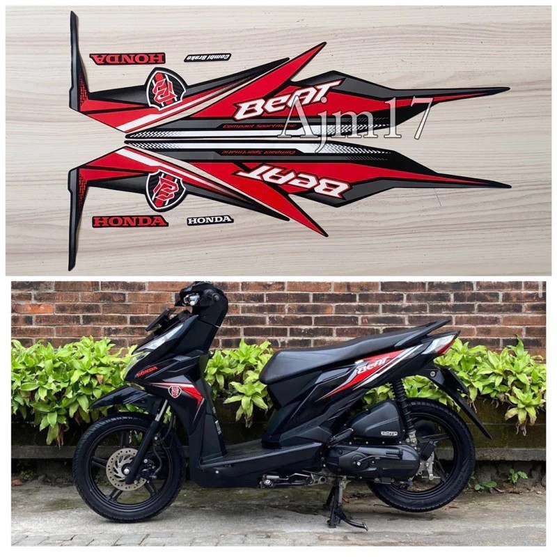 striping original Honda beat hitam black tahun 2019
