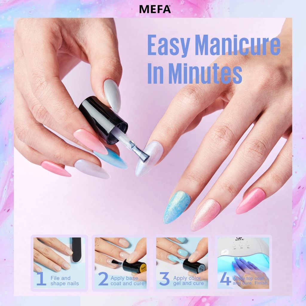 Mefa Gel Nail Polish Set 12 Warna 7Ml Semua Musim Koleksi Gel Polish Nail Kit Popular Nude Pink Red