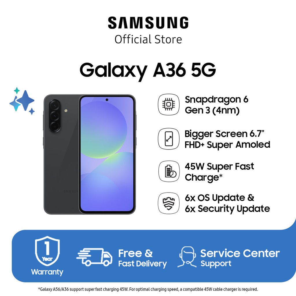 HP BARU Samsung Galaxy A36 5G 12/256GB - Awesome Black CYBERCELL