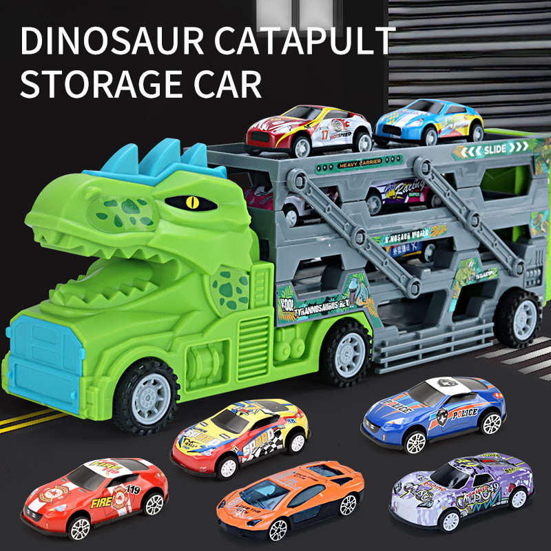 Three Level Container Truck Transport Truck Ejection Fog Storage Alloy Simulation Car Model Boy Toy 