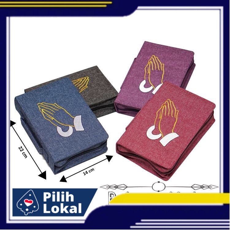 Sampul Alkitab + Tas Cover Sampul Kidung Jemaat Sedang Bahan Kain - Tangan Berdoa