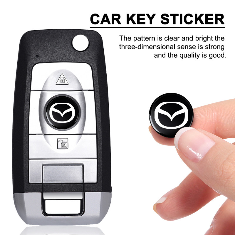 10pcs 14mm Aluminum Car Remote Key Sticker Emblem Auto Accessories For MazdaAxela Demio Atenza CX5 C