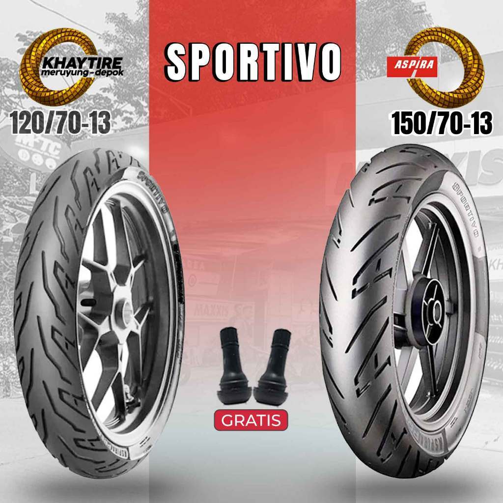 Paket Ban Motor YAMAHA NMAX ASPIRA PREMIO SPORTIVO 120/70-13 + 150/70-13 Tubeless
