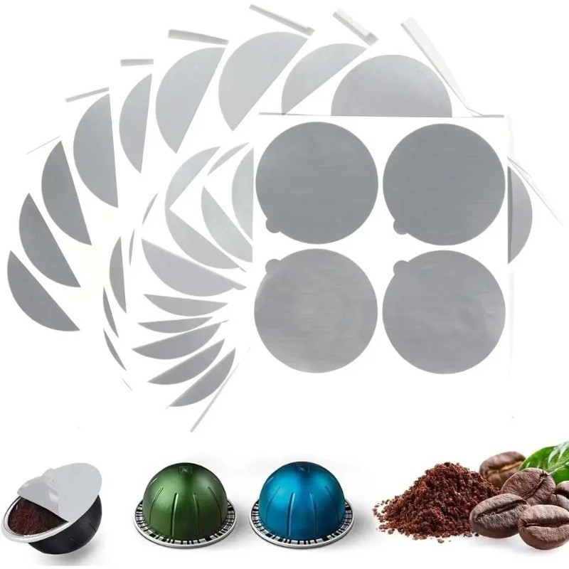 For Capsules Coffee Pod Reusable Cover  Adhesive Aluminum Foil Lids Seals Stickers Filling sposable 