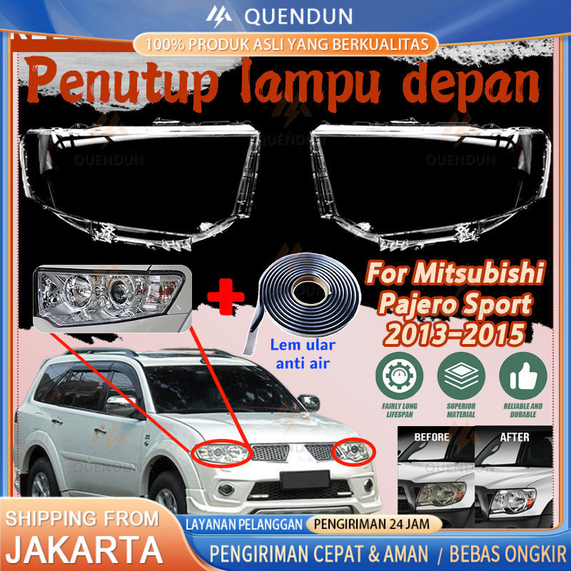 Mitsubishi mika lampu pajero sport original headlamp 2013 2014 2015 Cover Mika Lampu Depan Sepasang 