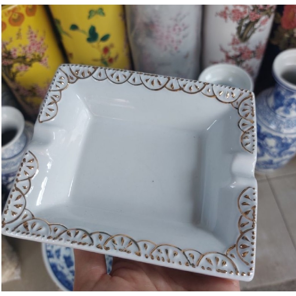 MURAH Asbak Keramik Kualitas Tinggi/ Asbak Antik/ Asbak Mewah uk 15x12cm