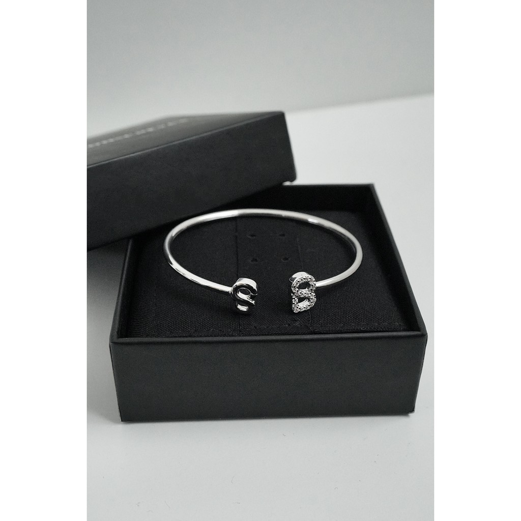 Buttonscarves Signature Deux Bangle - Silver