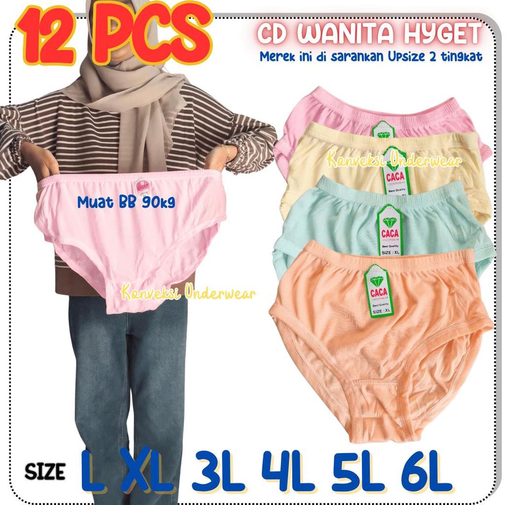 LUSINAN 12 PCS CELANA DALAM WANITA JADUL CD ANAK REMAJA WANITA BAHAN HYGET