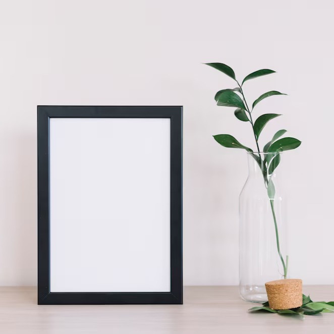 Bingkai Foto Kaca Hitam Putih Polos Ukuran A4 21x30cm PREMIUM / Bingkai Sertifikat / Frame A4 Certif