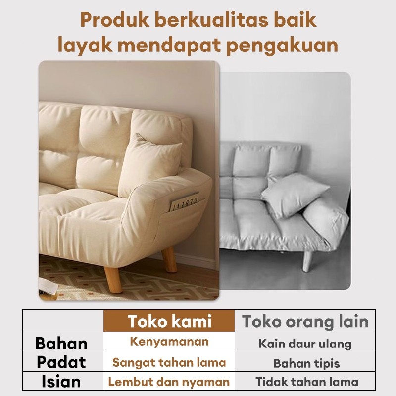 Surabaya ExpressSofa Lipat Sofa Bed Depan Sofa ekstra tebal Sofa yang nyaman minimalis Dilipat