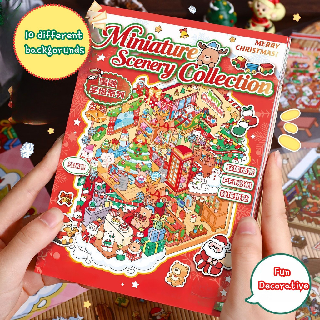 [Totori] Christmas series 3D Deco sticker book Dekoratif Buku Stiker Kreatif Natal