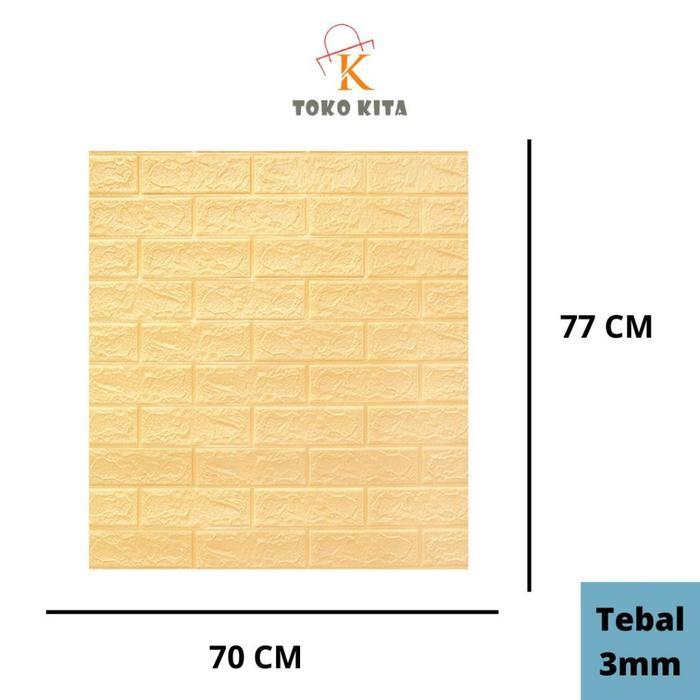 MiskahShiop PAKET 10 LEMBAR Wallpaper Dinding 3D Foam Motif Bata Dekorasi Dinding Kamar Ukuran 70 x 