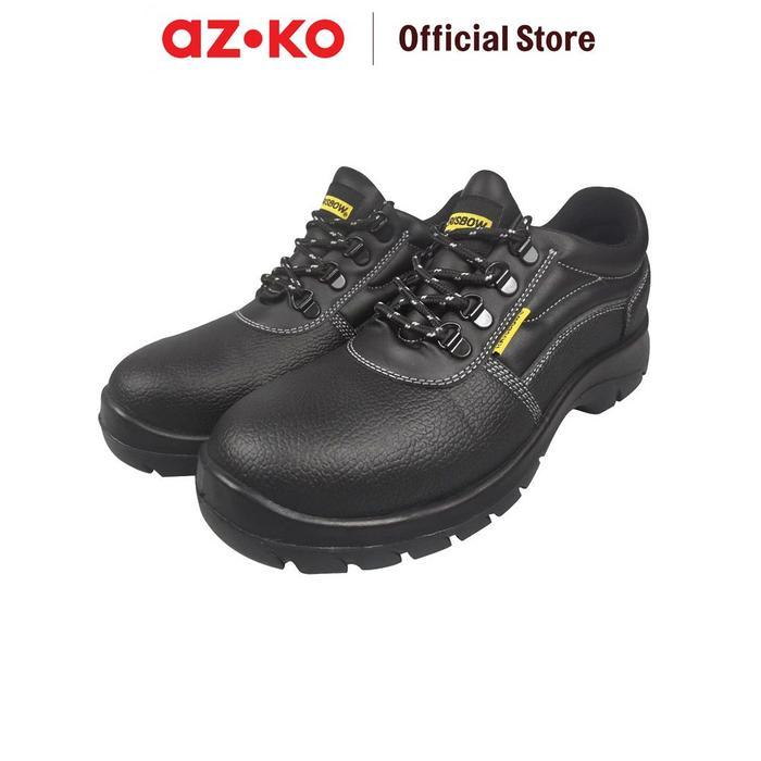 AZKO Krisbow Ukuran 39 Argon Sepatu Pengaman 4 Inci - Hitam Sepatu Kerja Alas Kaki Pabrik Pelindung 