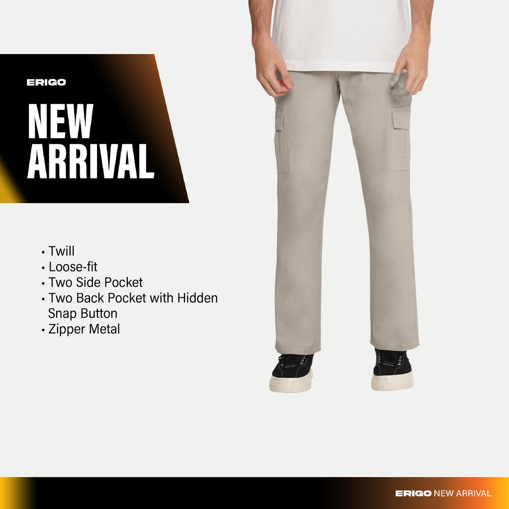 HERBERTSHOP Erigo Cargo Pants Breckan Khaki - Celana Panjang Cargo Unisex
