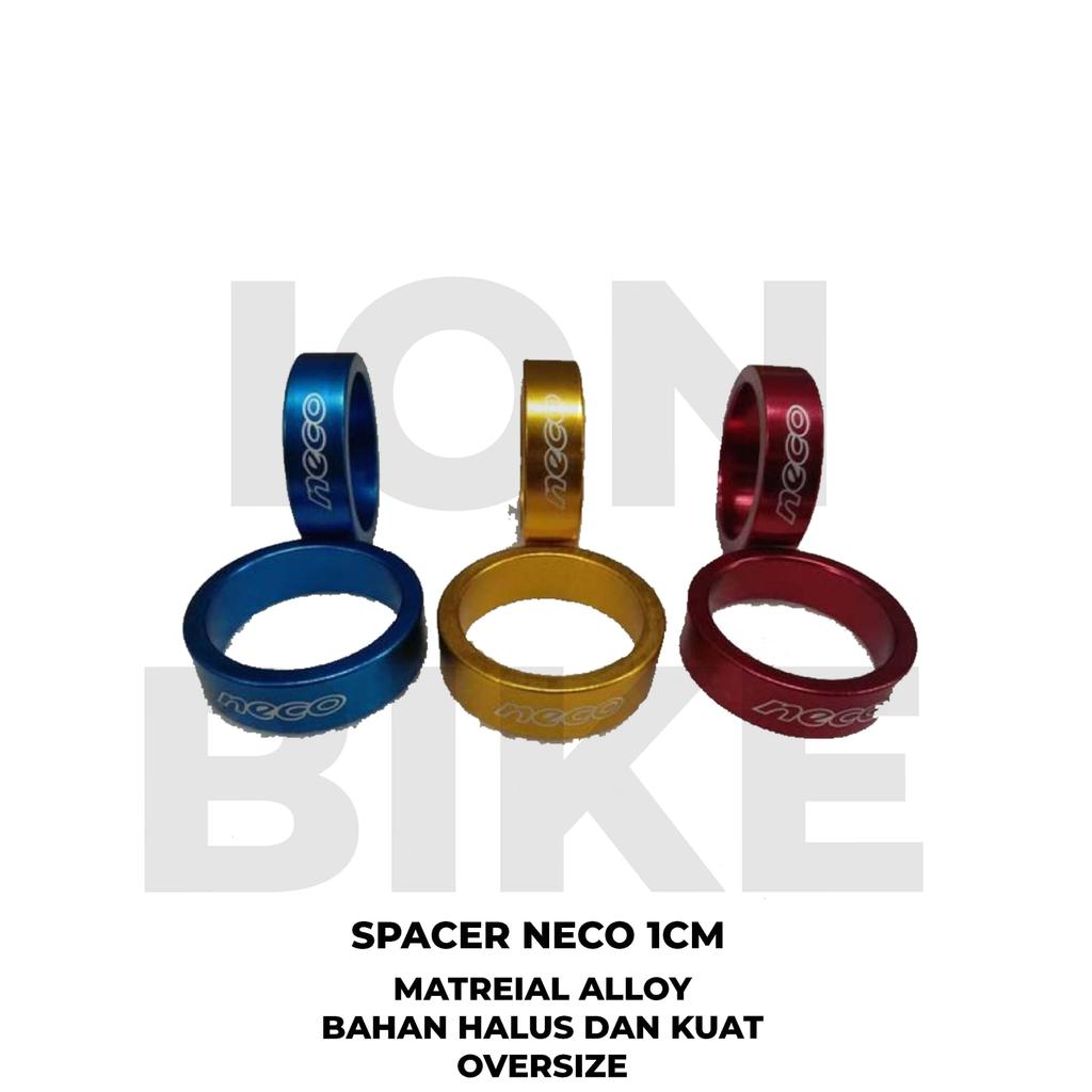 Ring Spacer Neco 1 Cm WARNA - Cincin Fork Oversize Stem 10mm 1cm Alloy Taiwan Tebal Sepeda MTB Gunun