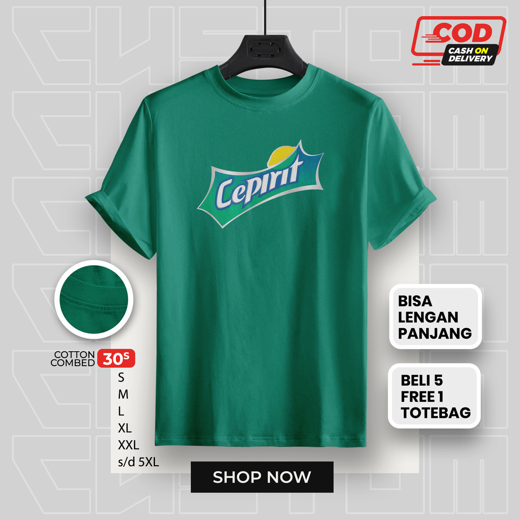 Kaos CEPIRIT Parodi Baju Distro Plesetan Sprite Combed 30s Lucu Big Size Pria Wanita