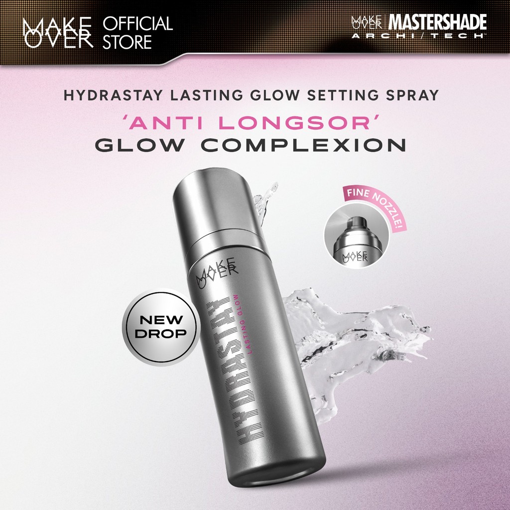 NEW MAKE OVER Hydrastay Lasting Glow Setting Spray – Natural Glow Finish Lightweight Hydrating Setti
