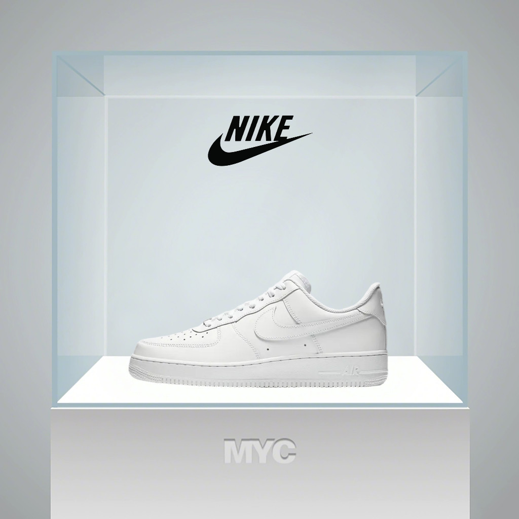 MYC Sepatu kets klasik NIKE dengan bantalan rendah, sepatu basket retro Air Force 1, sepatu putih Ai