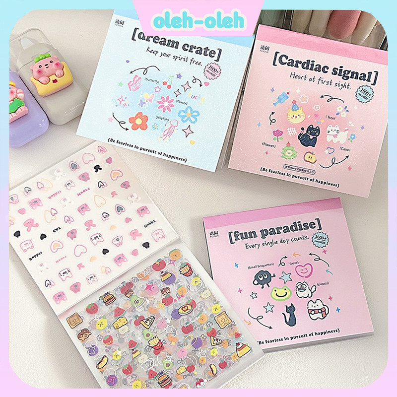 24 Stiker / Stiker Mini Kartun Lucu / Buku Stiker Lepas dari Bahan PET / Buku Harian Stiker Dekorati