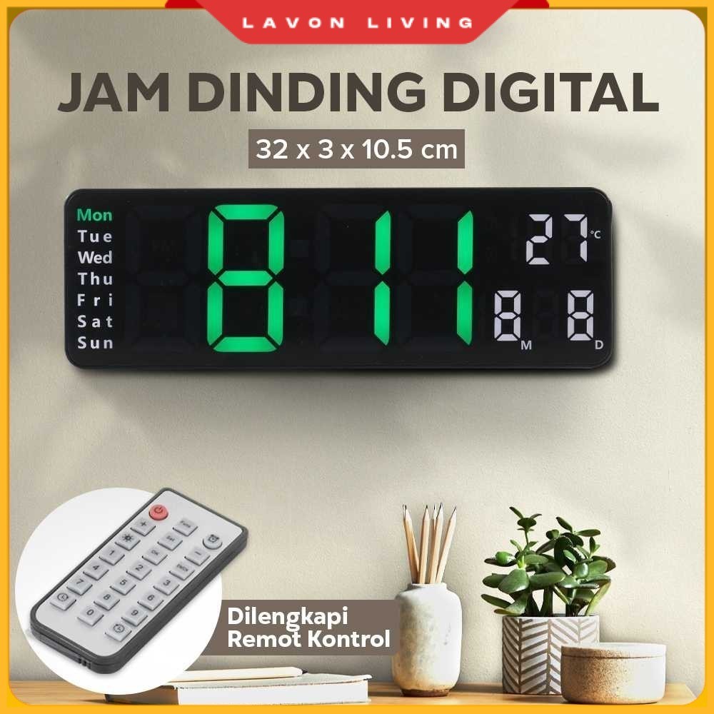 Jam Dinding Digital Minimalis Multifungsi with Remote -  6629