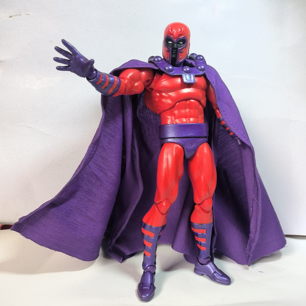 Handmade 1/12 Scale Male Soler Anime Character Mafex Magneto Cape Cloak Clothes Accessories For 6in 