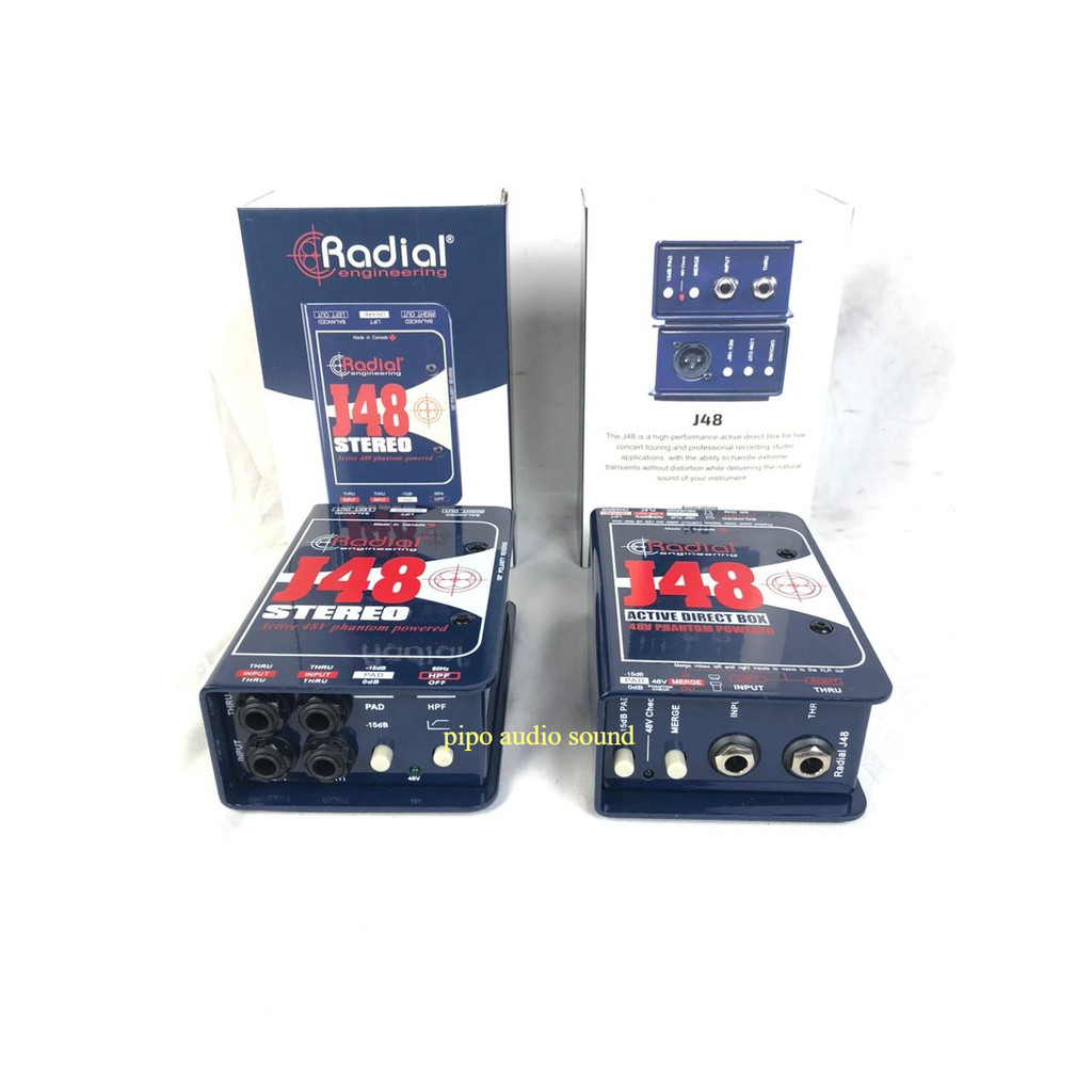 RADIAL J-48 ACTIVE 1 CHANNEL DAN STEREO 2 CHANNEL AKTIF INSTRUMENT DIRECT BOX