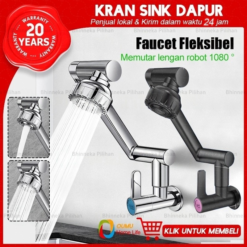 Kran Leher Angsa Dapur / Kran Fleksibel / Kran Wastafel / Kran Cuci Piring Tembok / Kran Shower 1/2 