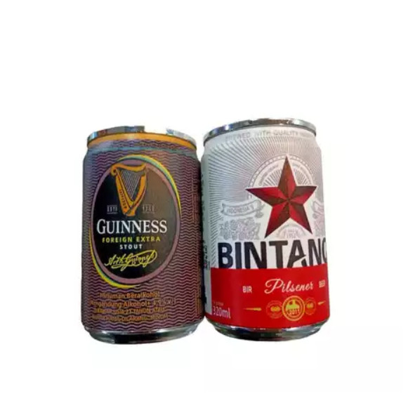 Korek Api Gas Kaleng Minuman Unik Bintang/ Guinness