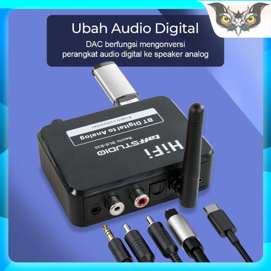 Adapter Audio Bluetooth Receiver DAC Digital To Analog RCA AUX Optic